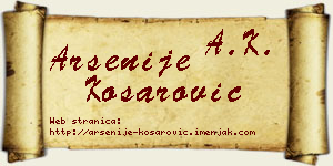 Arsenije Košarović vizit kartica